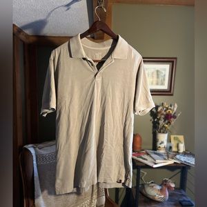 Woolrich Mens XL Beige Cotton Polo - Short sleeve